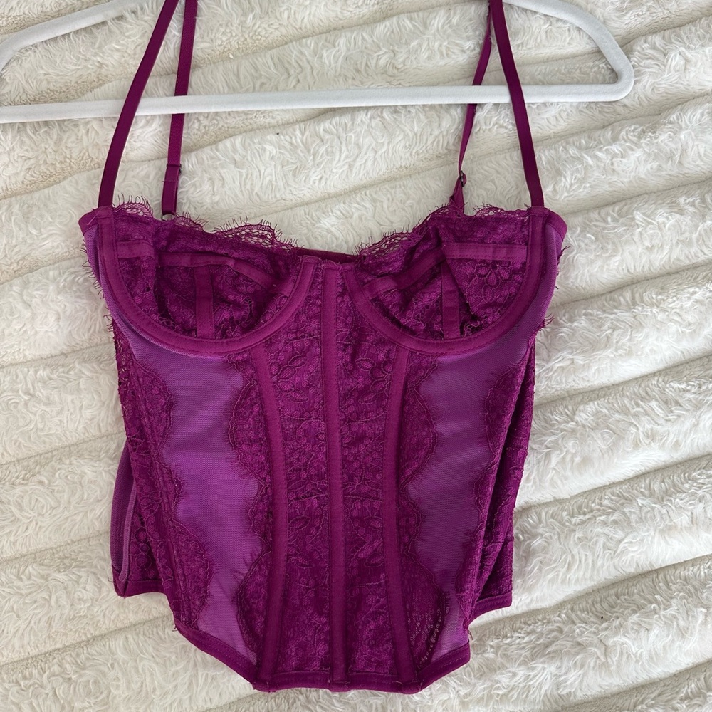 Urban outfitters fuchsia, lace corset top